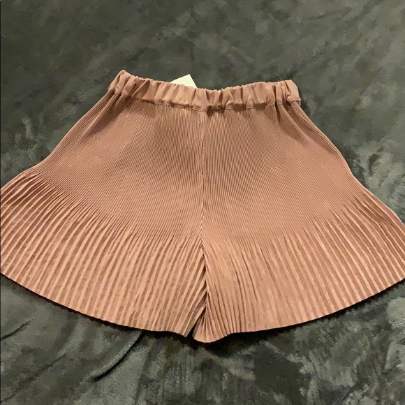 NEW Zara Pleated/Suede/velvet Shorts - Picture 2 of 14